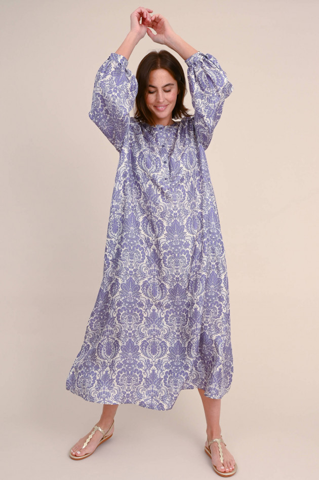 Manzoni 24 Seidenkleid mit Allover-Print in Lavendel / Natur