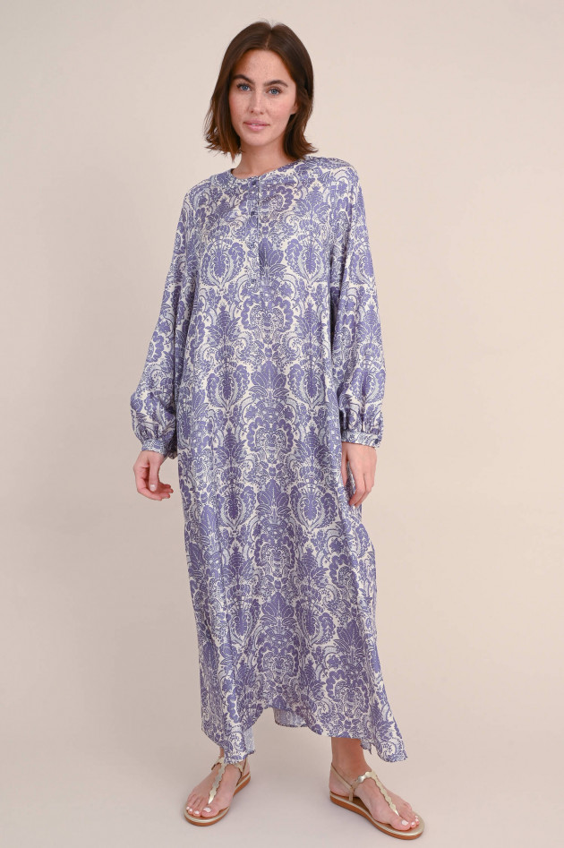 Manzoni 24 Seidenkleid mit Allover-Print in Lavendel / Natur