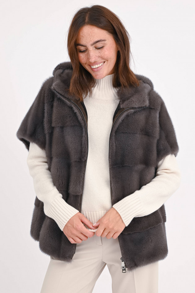 Manzoni 24 Gilet aus Nerz in Taupe