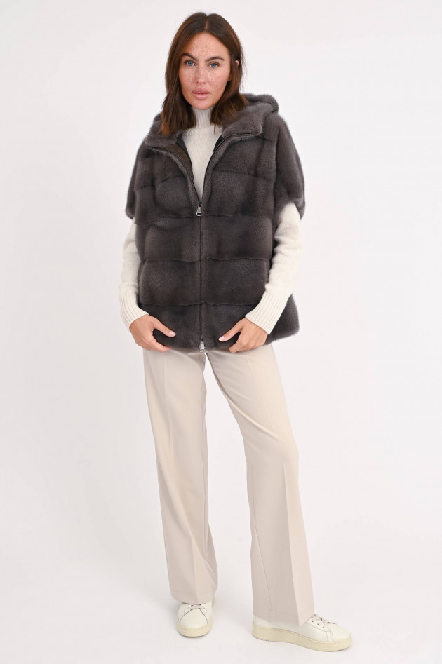 Manzoni 24 Gilet aus Nerz in Taupe