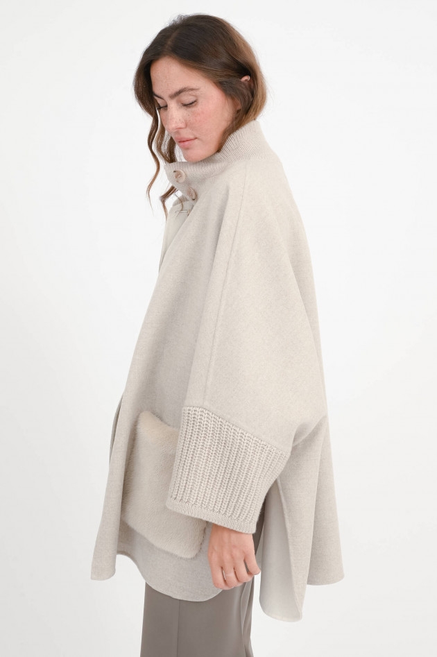 Manzoni 24 Jacke/Cape mit Cashmere-Woll-Mix in Natur