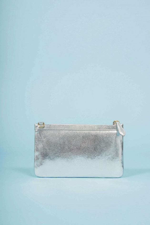 Marc Ella Clutch aus Leder in Silber