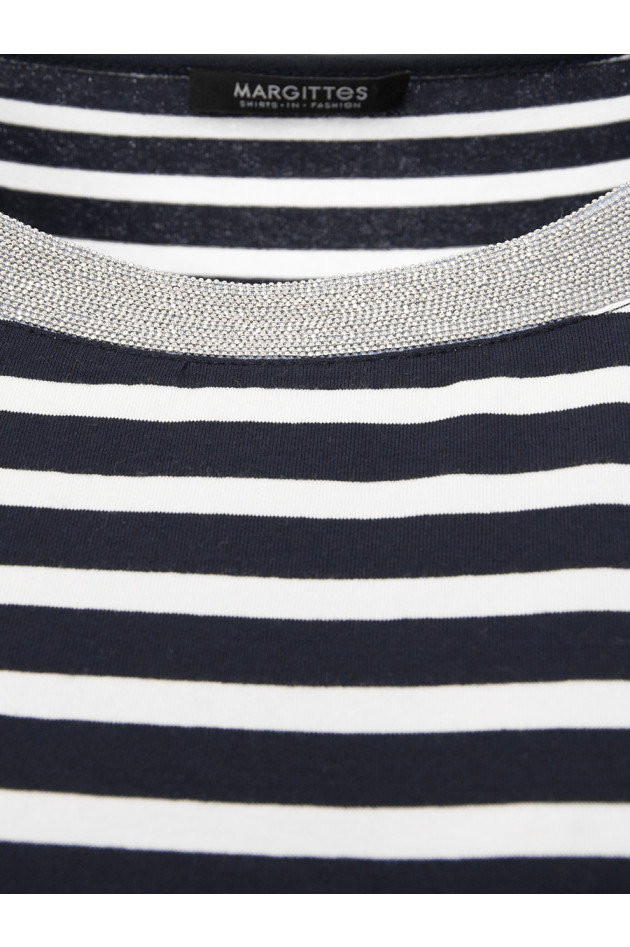 Margittes Shirt gestreift in Weiß/Navy