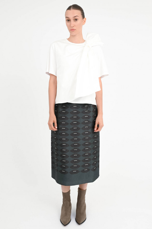 Max Mara Shirt COLLE mit asymmetrischer Schleife in Weiß