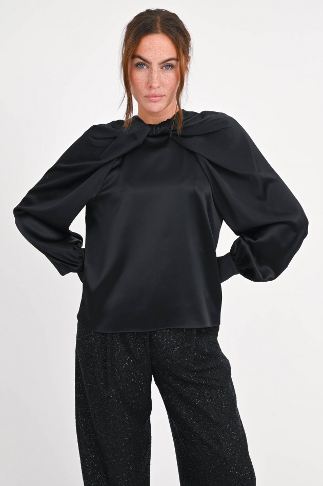 Max Mara Seidenbluse mit Schleifen-Detail in Schwarz