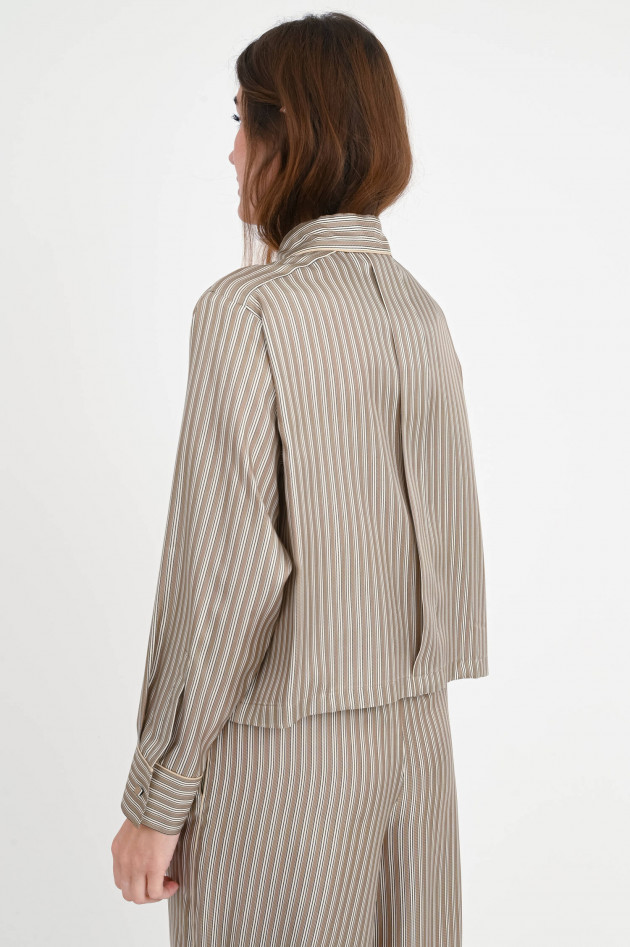 Max Mara Cropped Seidenbluse BRAMA in Khaki/Beige