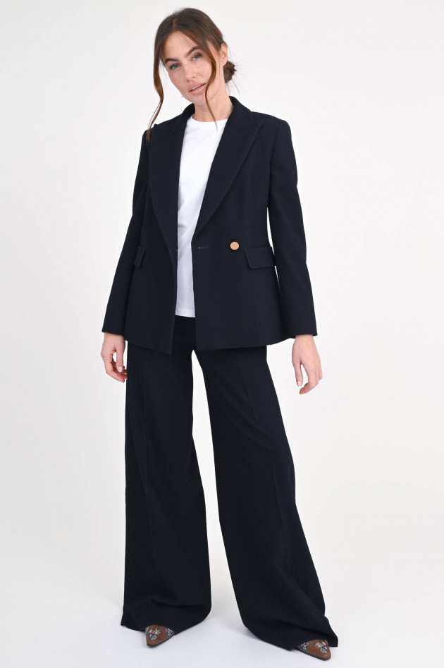 Max Mara Cord-Hose OSOL aus Woll-Mix in Navy