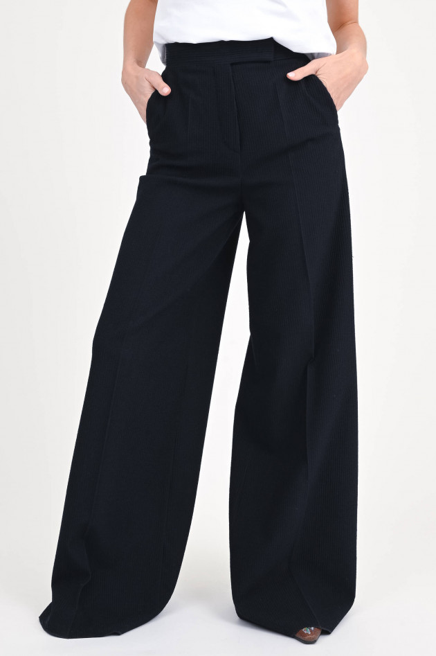 Max Mara Cord-Hose OSOL aus Woll-Mix in Navy