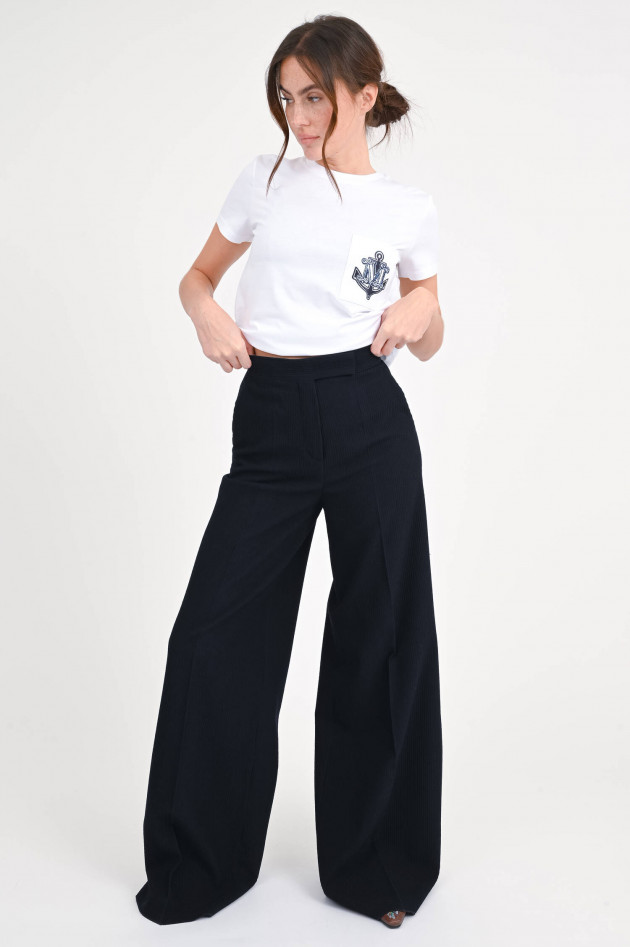 Max Mara Cord-Hose OSOL aus Woll-Mix in Navy