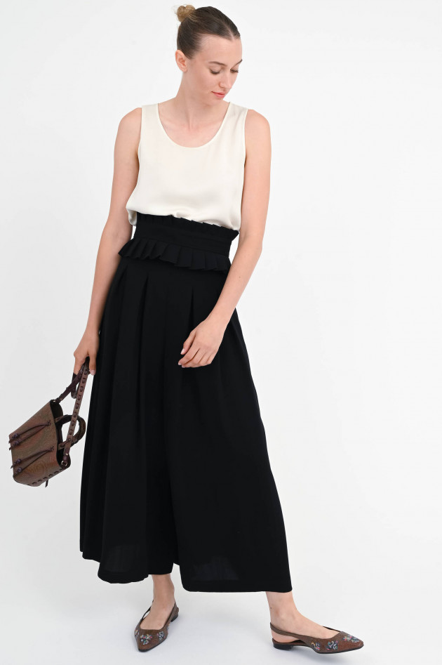 Max Mara Culotte STADIO mit Kellerfalten in Schwarz