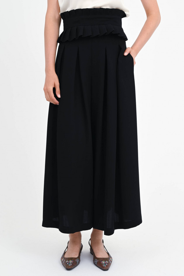 Max Mara Culotte STADIO mit Kellerfalten in Schwarz