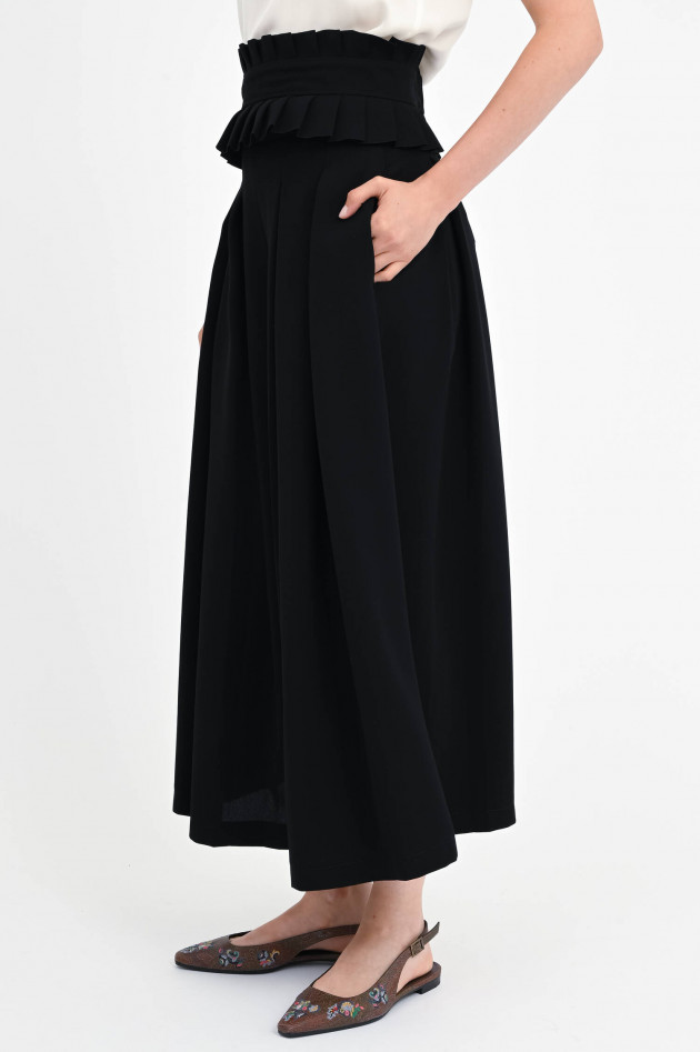 Max Mara Culotte STADIO mit Kellerfalten in Schwarz