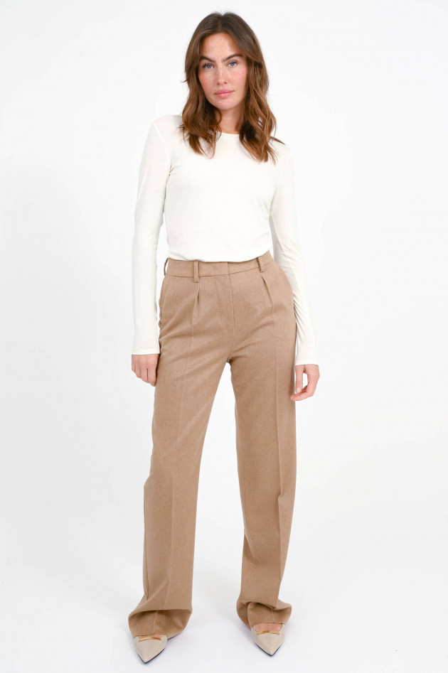 Max Mara Straight-Leg Hose CARBONE aus Kamelwolle in Camel