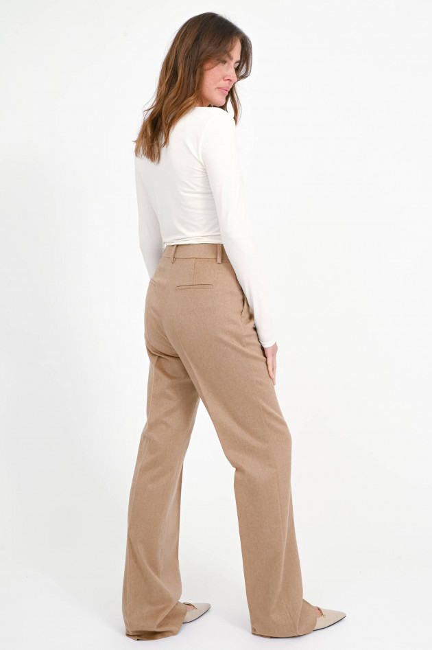 Max Mara Straight-Leg Hose CARBONE aus Kamelwolle in Camel