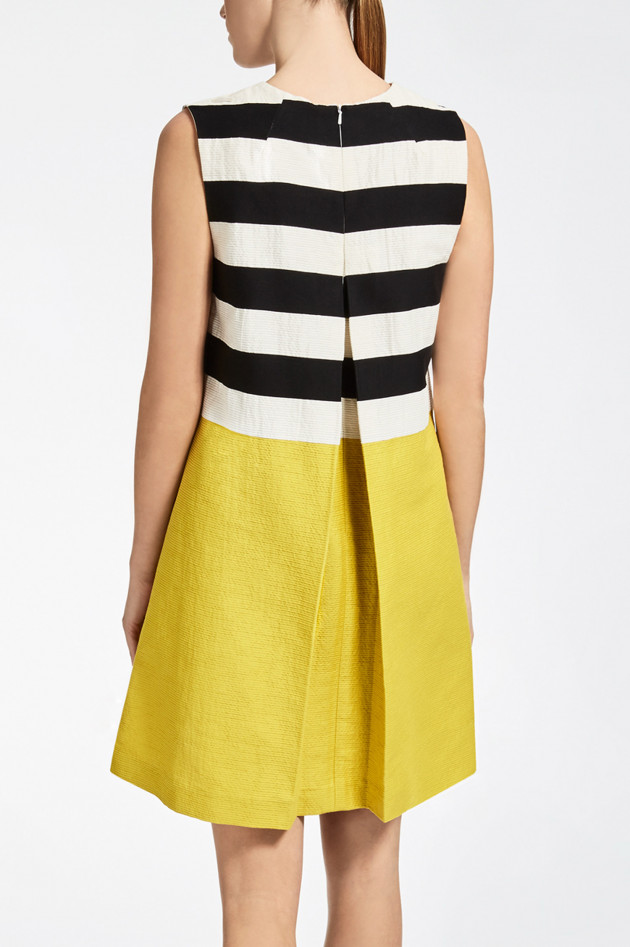 Max Mara Kleid in Gelb/Schwarz/Weiß gestreift