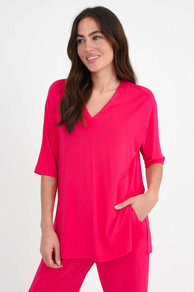 Max Mara Leisure Viskose Blusenshirt LACARNO in Hot Pink