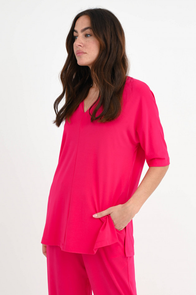 Max Mara Leisure Viskose Blusenshirt LACARNO in Hot Pink