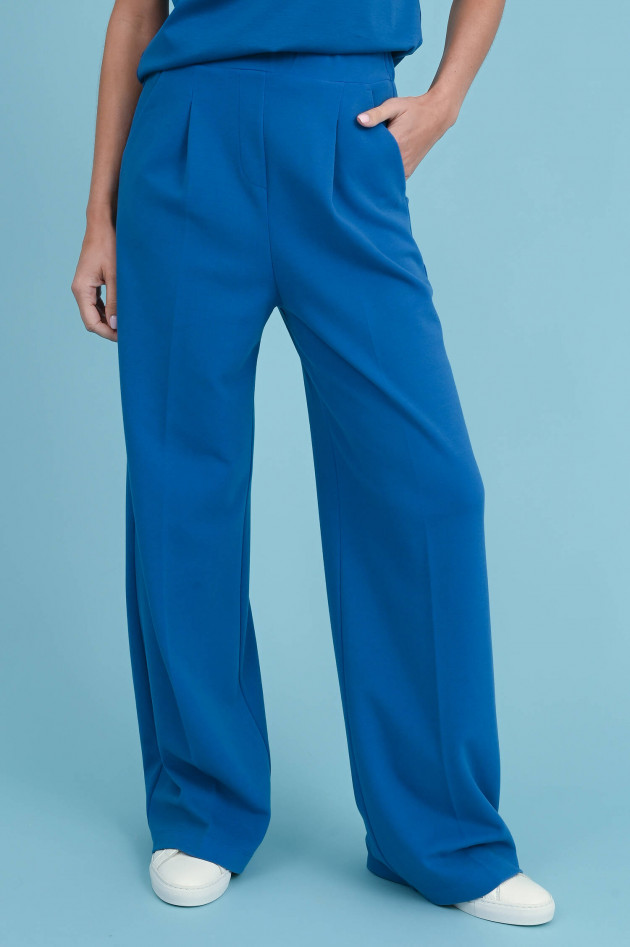 Max Mara Leisure Stretch-Jersey Hose CANTER in Azurblau