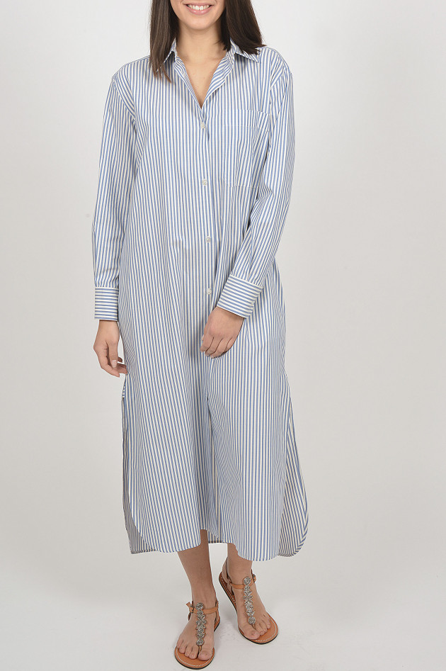 Max Mara Leisure Blusenkleid in Blau/Weiß gestreift
