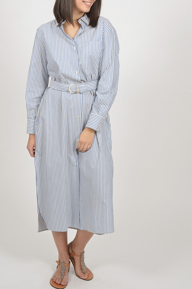 Max Mara Leisure Blusenkleid in Blau/Weiß gestreift
