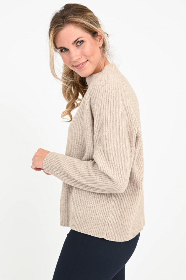 Max Mara Leisure Rippstrick-Pullover CAPUA in Beige