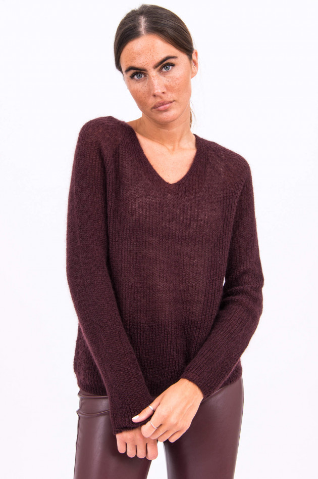 Max Mara Leisure Strick-Pullover NORD in Weinrot