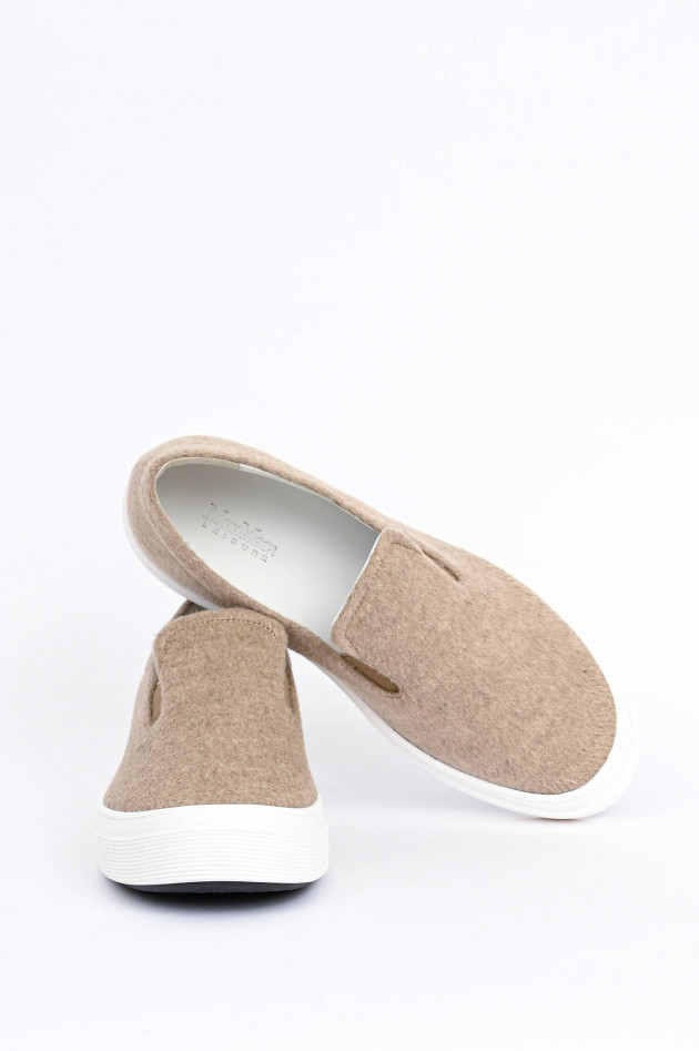 Max Mara Leisure Slip-ons aus Wolle in Beige/Weiß