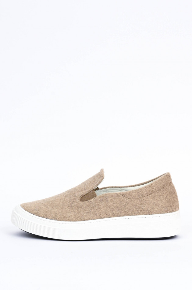 Max Mara Leisure Slip-ons aus Wolle in Beige/Weiß