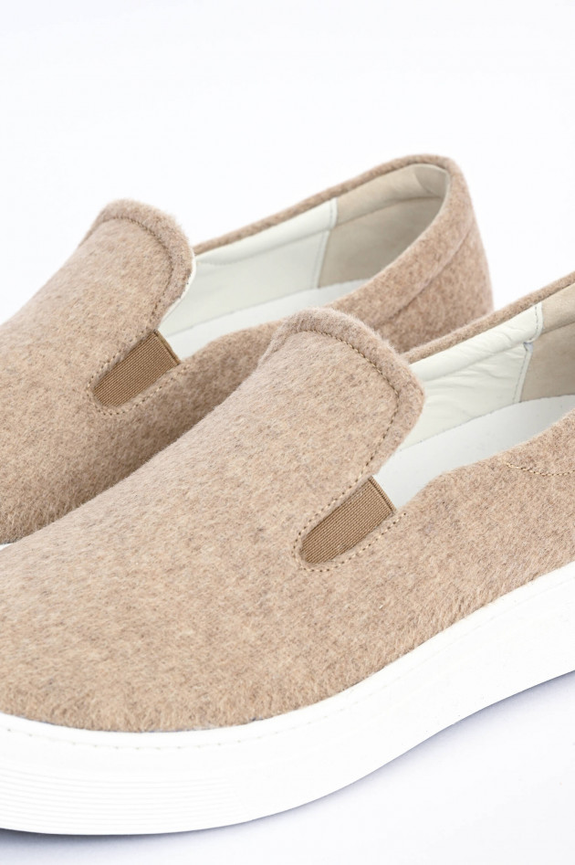 Max Mara Leisure Slip-ons aus Wolle in Beige/Weiß