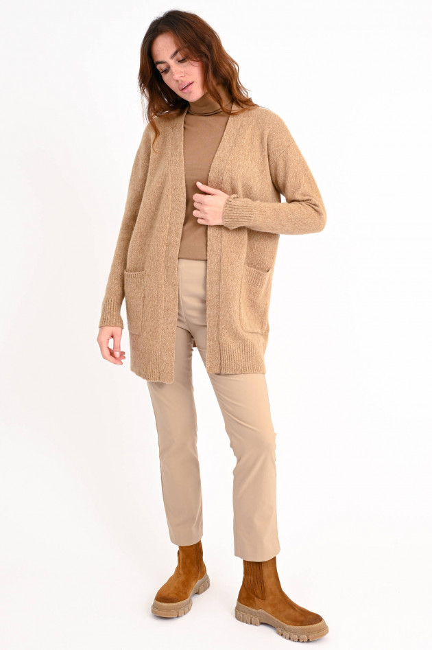 Max Mara Leisure Cardigan MANETTA mit Gürtel in Camel meliert