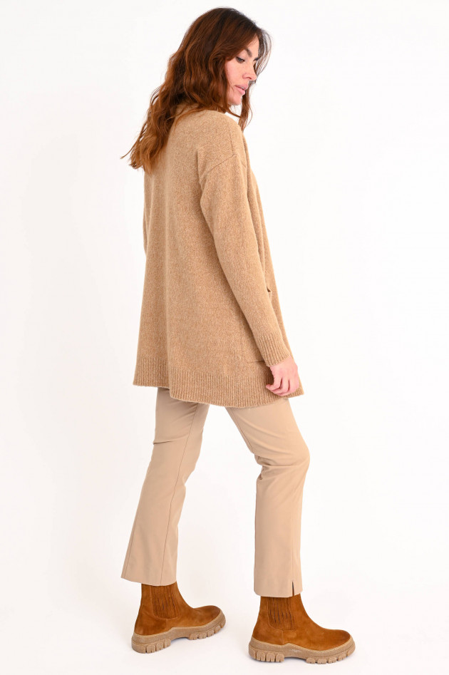 Max Mara Leisure Cardigan MANETTA mit Gürtel in Camel meliert