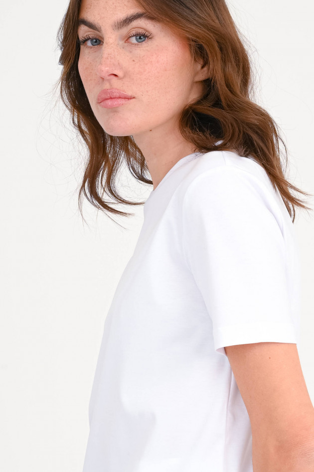 Max Mara Leisure T-Shirt mit MM-Stickerei in Weiß