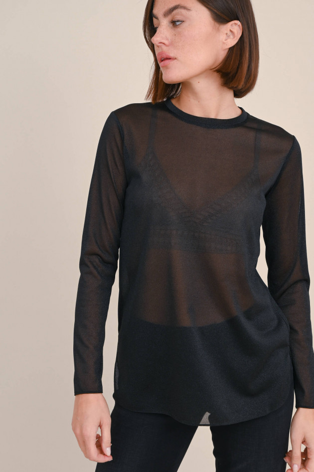 Max Mara Leisure Transparentes Shirt ETRA mit Lurex in Schwarz/Gold