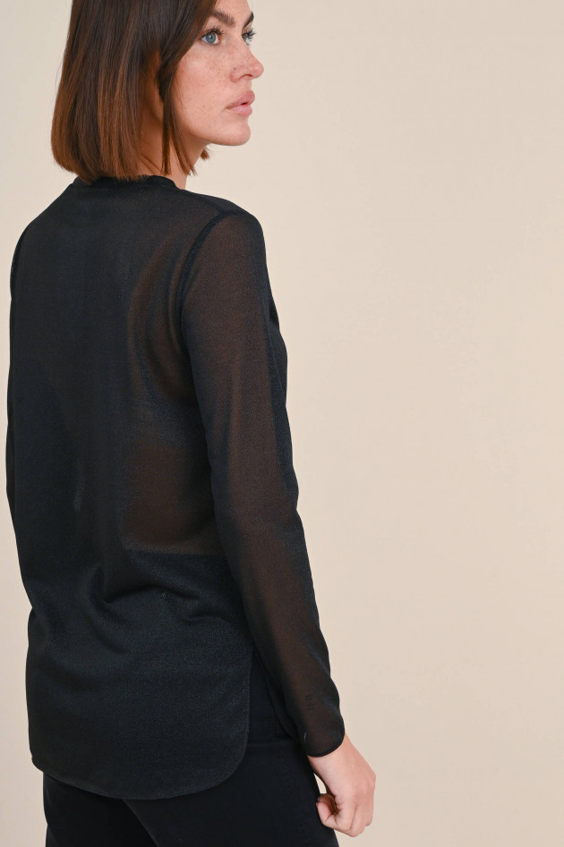 Max Mara Leisure Transparentes Shirt ETRA mit Lurex in Schwarz/Gold