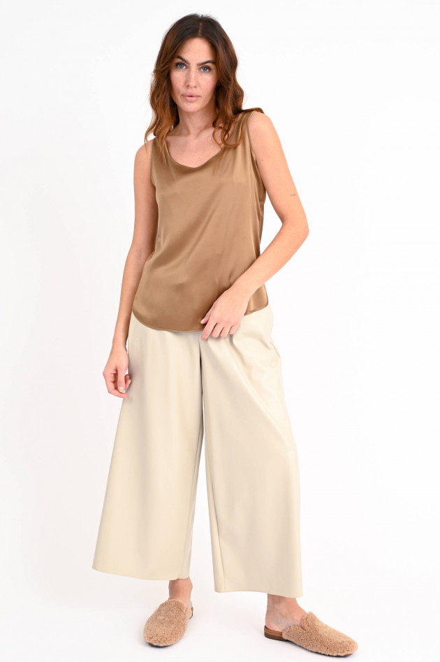 Max Mara Leisure Ärmelloses Top PAN aus Seide in Camel