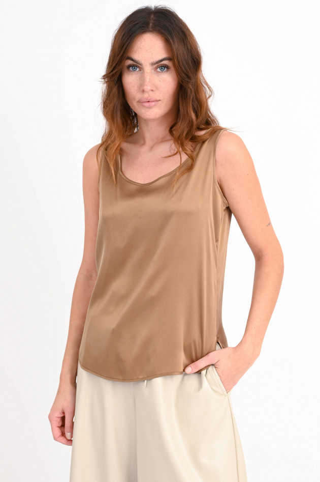 Max Mara Leisure Ärmelloses Top PAN aus Seide in Camel