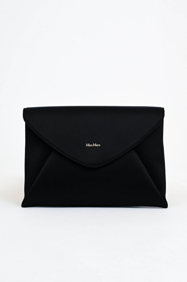 Max Mara Main Satin Clutch ENVELOPE in Schwarz