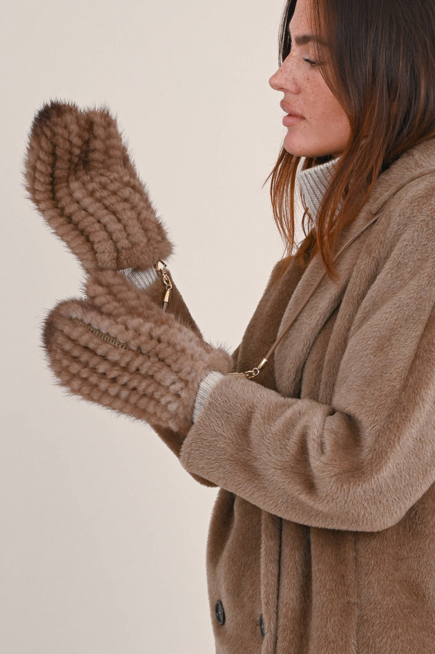 Max Mara Main Fäustlinge aus Nerz in Taupe