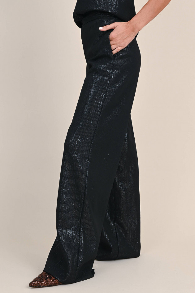 Max Mara Main Hose STEVIO mit Pailetten in Schwarz