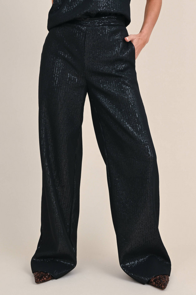 Max Mara Main Hose STEVIO mit Pailetten in Schwarz