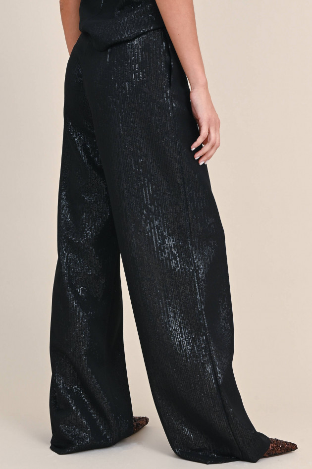 Max Mara Main Hose STEVIO mit Pailetten in Schwarz