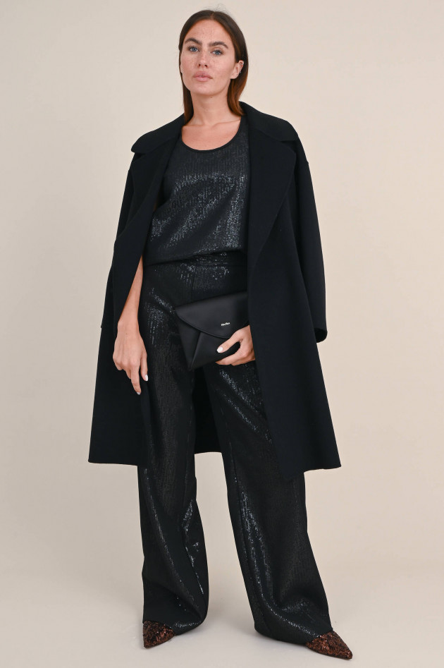 Max Mara Main Hose STEVIO mit Pailetten in Schwarz