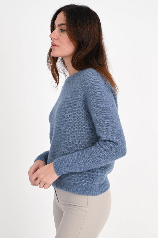 Max Mara Main Cashmere/Seiden-Mix Pullover FINNICI in Azurblau