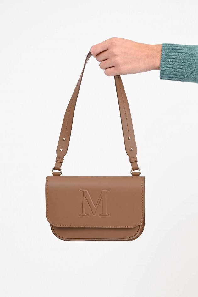 Max Mara Main Schultertasche mit Prägung in Haselnuss