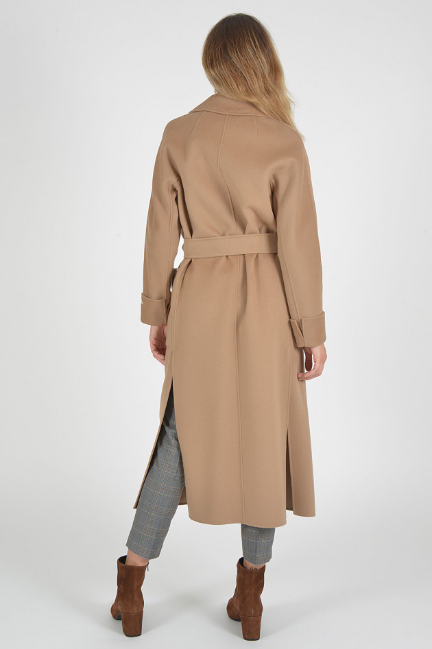 Max Mara Wollmantel mit Bindegürtel in Camel