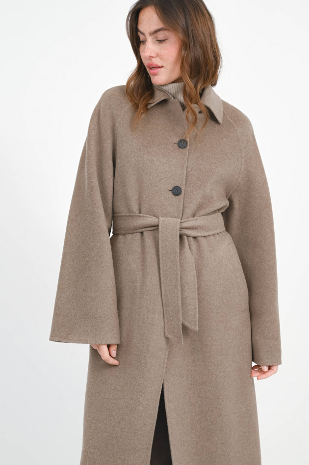 Max Mara Cashmere Mantel CENTRO mit Gürtel in Haselnuss