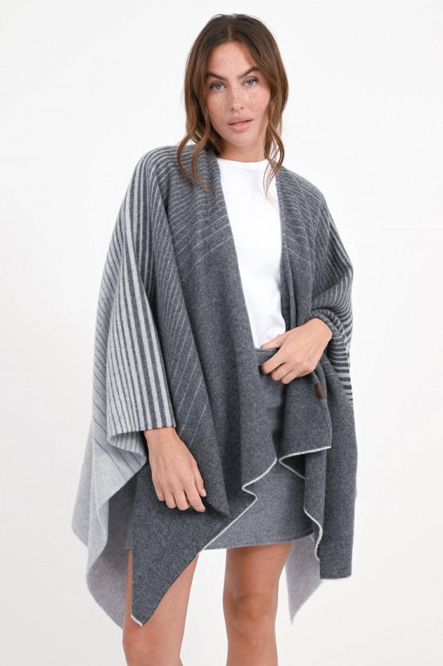 Max Mara MM Cape BRENTA in Grau gemustert