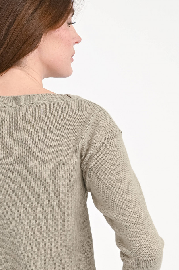 Max Mara MM Baumwoll-Pullover SVAGO in Khaki