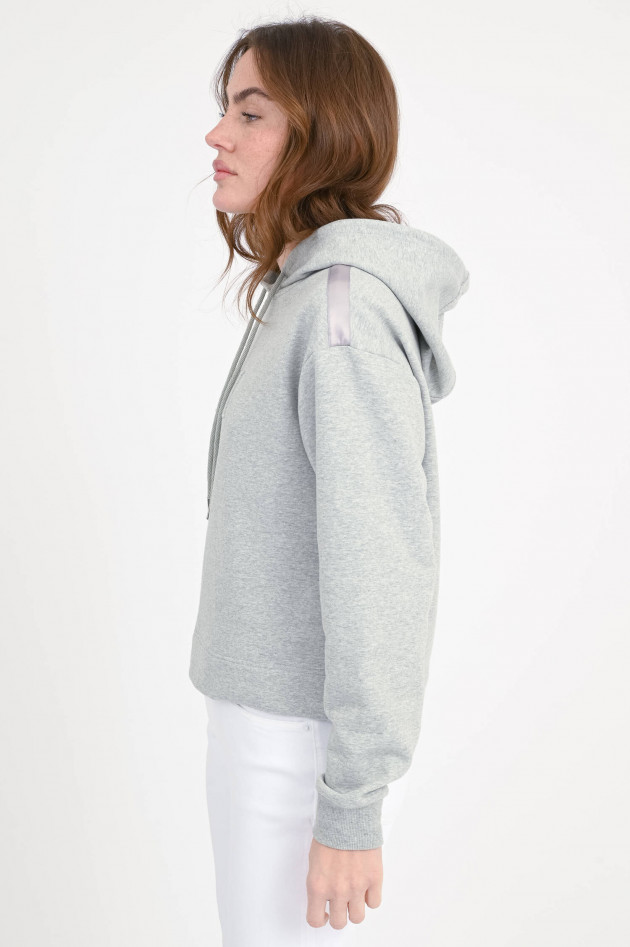 Max Mara MM Kapuzenpullover mit 3D MM Logo in Hellgrau
