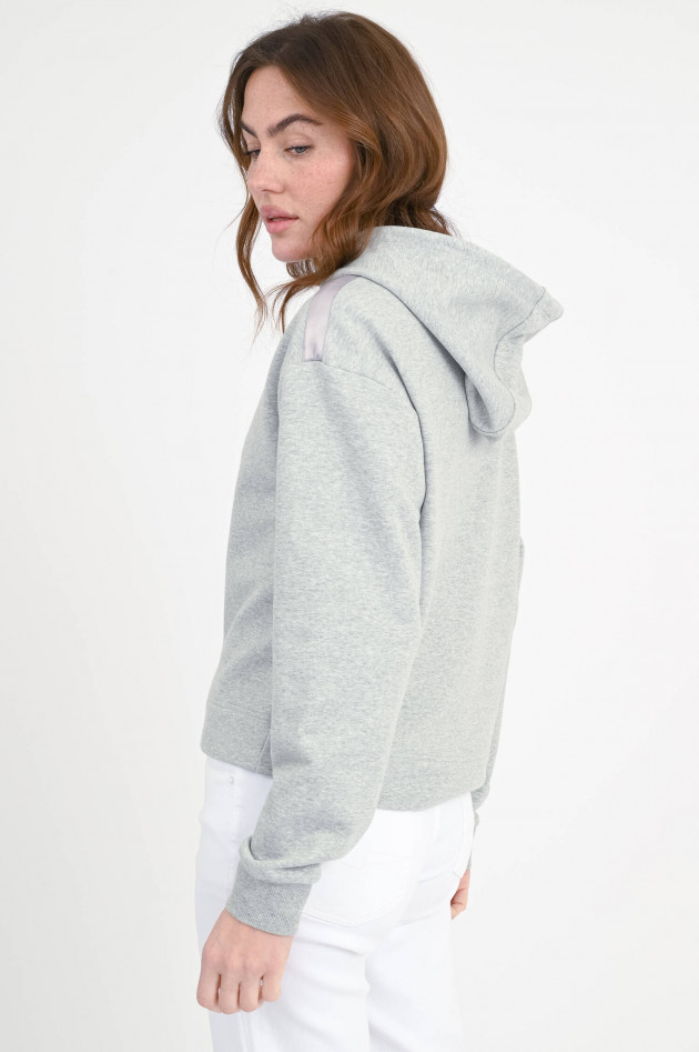 Max Mara MM Kapuzenpullover mit 3D MM Logo in Hellgrau